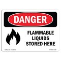 Signmission OSHA Danger Sign, 3.5" Height, 5" Width, Flammable Liquids Stored Here, Landscape, DS-D-35-L-1240 OS-DS-D-35-L-1240
